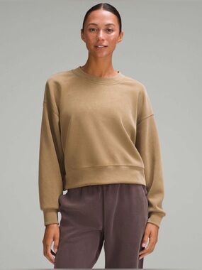 Lululemon Softstreme Perfectly Oversized Cropped Crew in Allspice